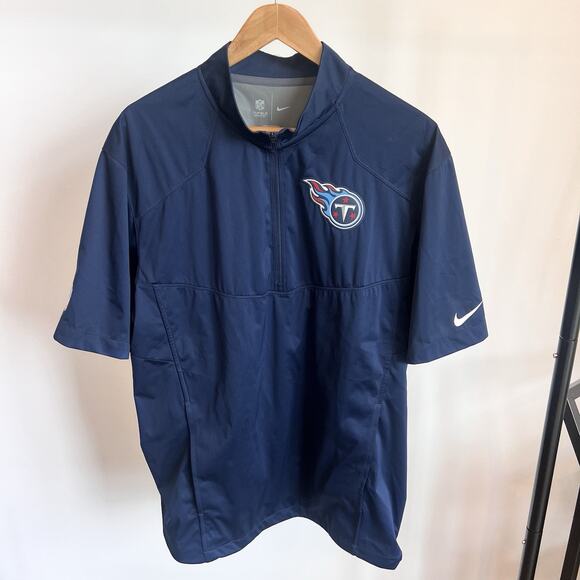 Nike NFL On Field Tennessee Titans Coaches 1/4 zip pullover short sleeve‎ Medium - Picture 1 of 6